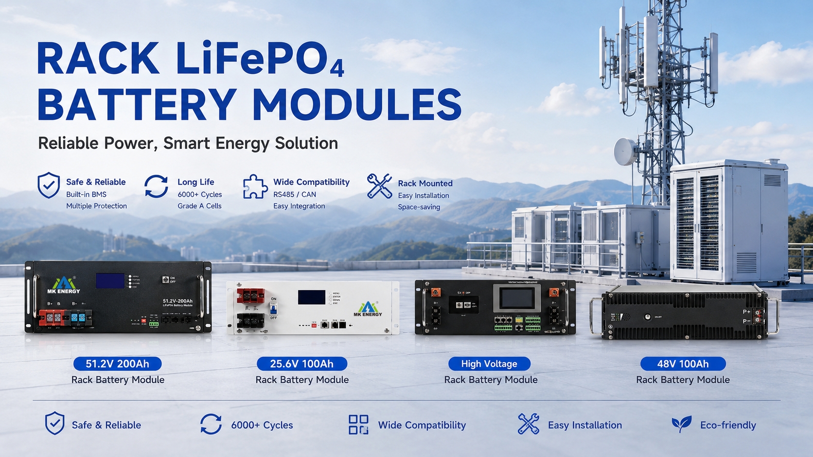 rack lifepo4battery modules